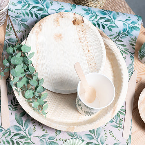 6 assiettes en feuilles d'areca ø25 cm