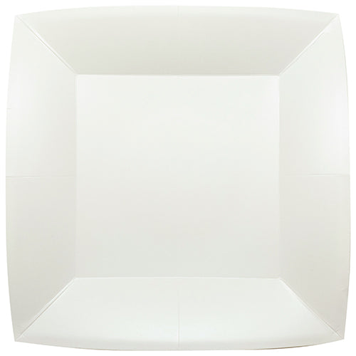 8 assiettes en carton 19x19cm blanc satine