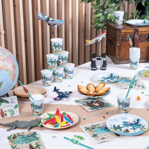 20 serviettes 33x33cm petits explorateurs