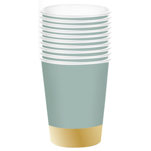 10 gobelets carton 25cl lichen lisere or brillant