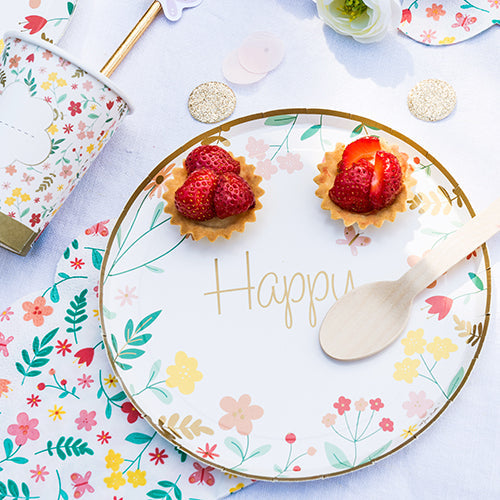 6 assiettes gamme air ø18cm jolie fleur