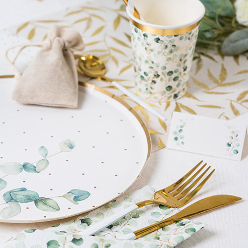 8 assiettes carton gamme air ø21 cm eucalyptus