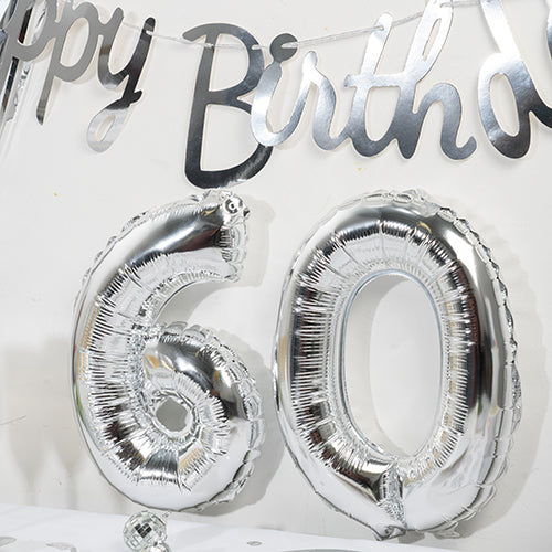 Ballon mylar 36 cm "6" argent