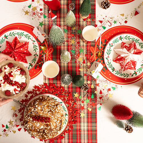 8 assiettes en carton gamme air 23cm holly wreath