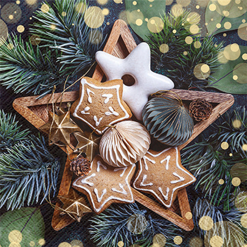 20 serviettes 33x33cm christmas cookies