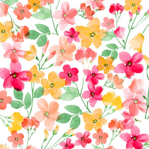 20 serviettes 33x33cm romantic flowers