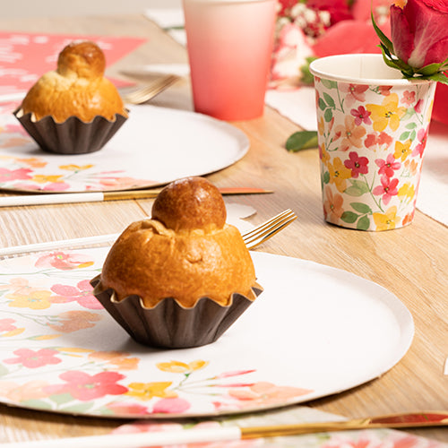 10 gobelets en carton 21cl romantic flowers