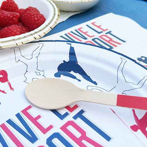 8 assiettes en carton 23cm vive le sport