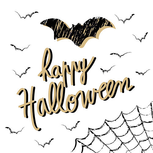 20 serviettes 33x33cm joyeux halloween or