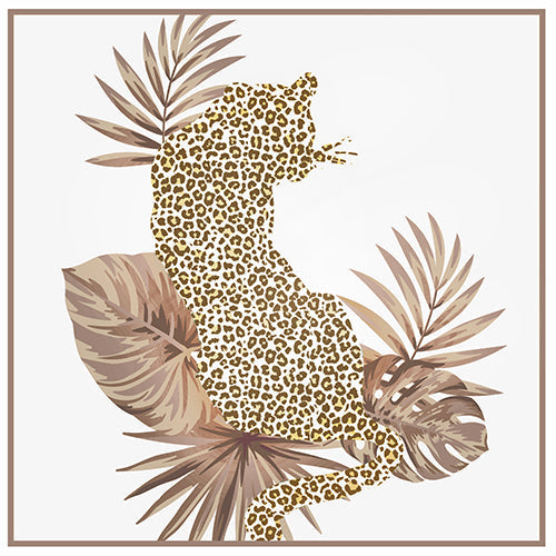 20 serviettes 33x33cm panthere marron fond blanc