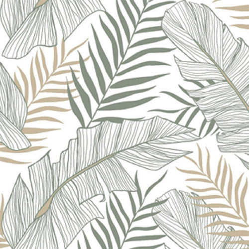 20 serviettes 33x33cm foliage vert / beige