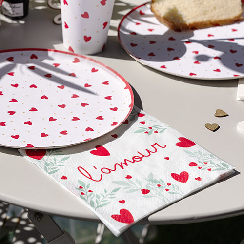 20 serviettes 33x33cm you & me forever florale