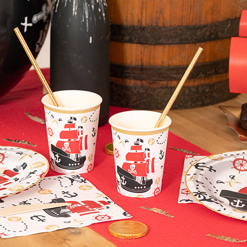 6 gobelets 21cl bateau pirate