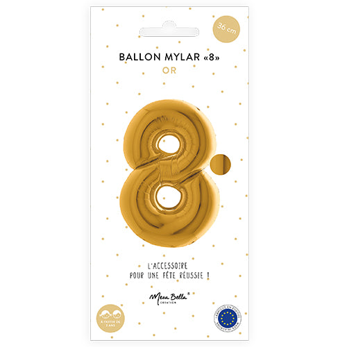 Ballon mylar 36 cm "8" or