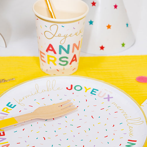 6 assiettes gamme air ø18 cm confettis pop