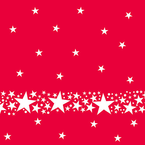 20 serviettes 25x25cm couronne inversee rouge