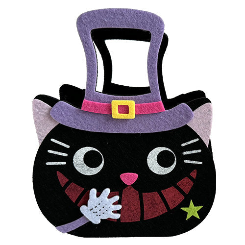 Panier en feutrine 17x8,5x19cm chat malicieux