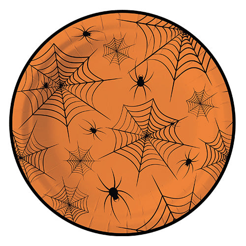 8 assiettes ø23 cm spider webs orange