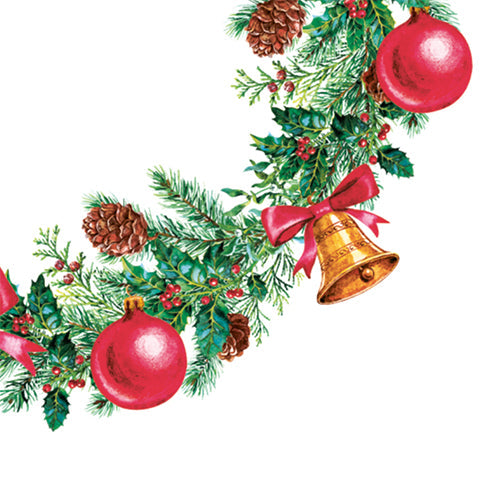 20 serviettes 33x33cm guirlande decoree