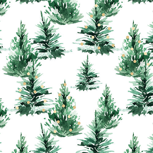 20 serviettes 33x33cm sapiniere vert/or