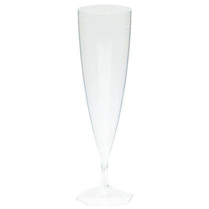 10 flutes en plastique reutilisables transparentes