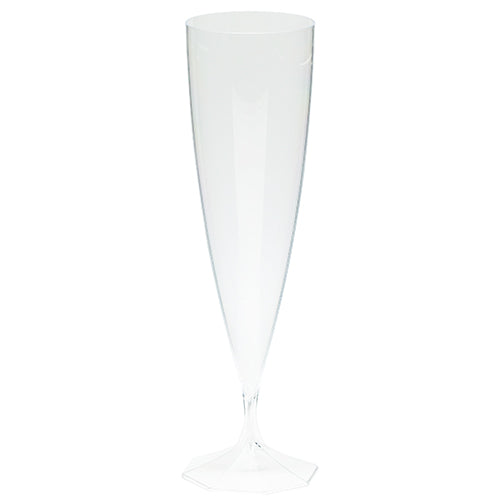 10 TRANSPARENT REUSABLE PLASTIC FLUTES 