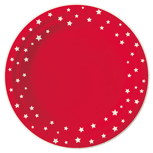 8 assiettes en carton 23 cm chemin etoilé