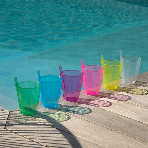 GLAS MIT INTEGRIERTEM STROHHALM TRANSPARENT 30 