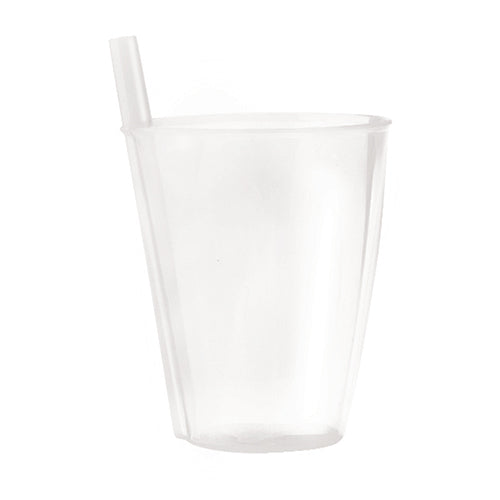 GLASS WITH INTEGRATED STRAW TRANSLUCENT TRANSPARENT 30 