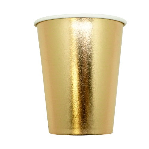10 gobelets en carton 25cl or brillant