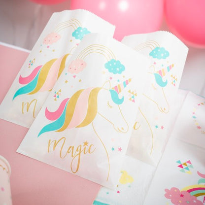 10 sachets bonbons en papier licorne fantastique