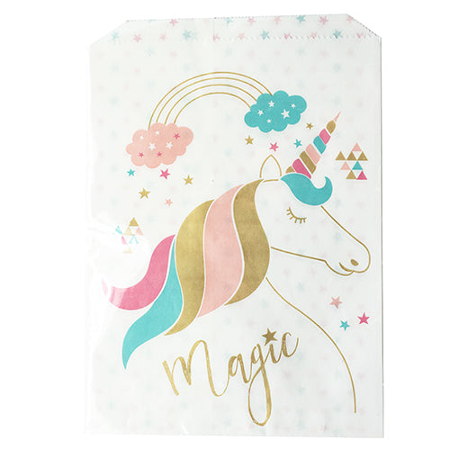 10 FANTASTIC UNICORN PAPER CANDY BAGS 