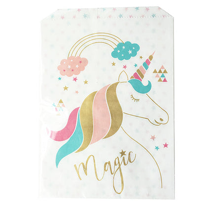 10 sachets bonbons en papier licorne fantastique