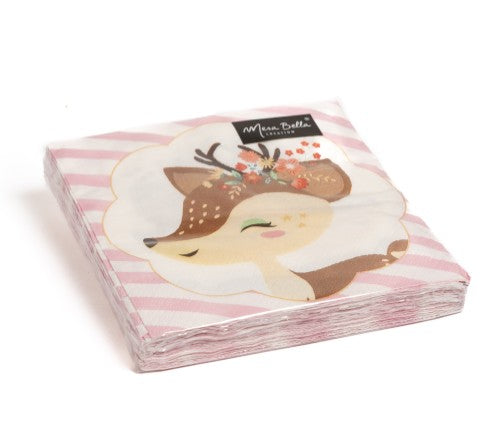 20 serviettes 33x33cm bichette fleurie