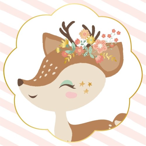 20 serviettes 33x33cm bichette fleurie