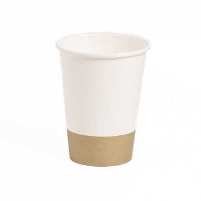 10 gobelets en carton 21cl blanc lisere or satine
