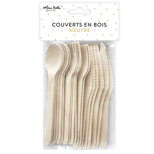 MENAGERE 18 COUVERTS EN BOIS