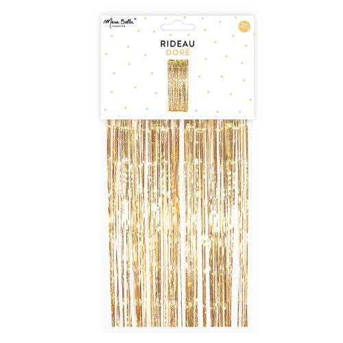 FRINGE CURTAIN 240x90CM SHINY GOLD 