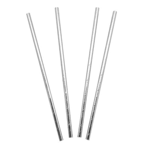 10 SHINY SILVER CARDBOARD STRAWS