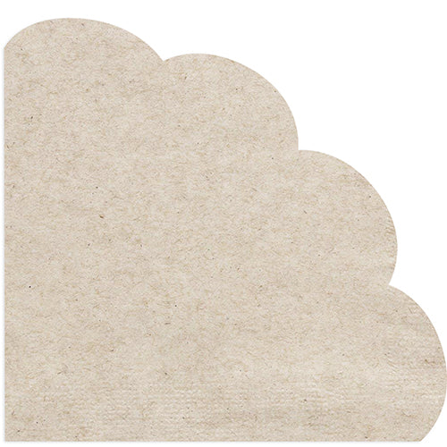 12 serviettes en papier 100% recycle forme fleur nature