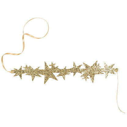 6 couronnes papier etoiles pailletees or