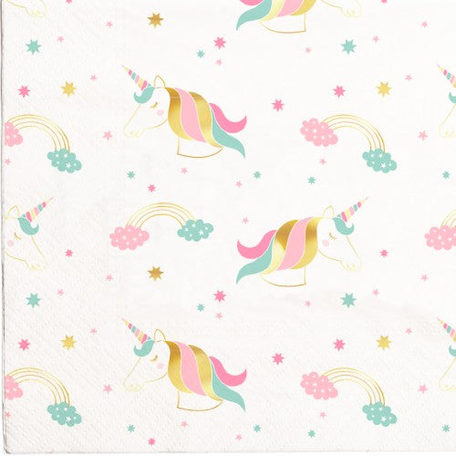 20 NAPKINS 33X33CM SMALL FANTASTIC UNICORNS 