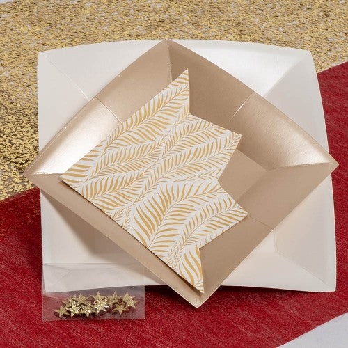 8 assiettes en carton 24x24cm blanc satine