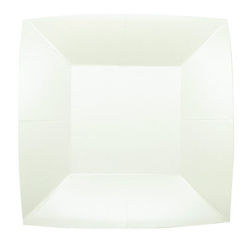 8 PAPER PLATES 24X24CM SATIN WHITE 