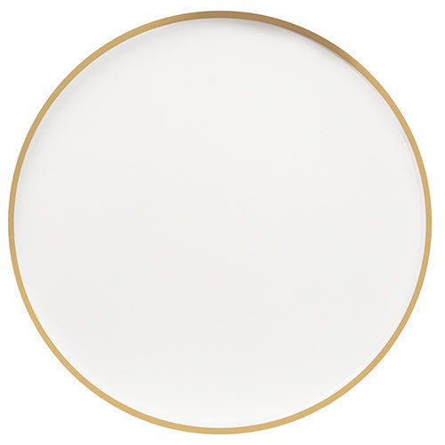 8 assiettes gamme air ø18 cm blanc lisere or