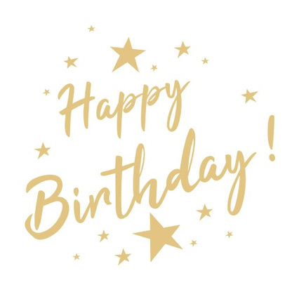 20 serviettes 33x33 cm happy birthday or