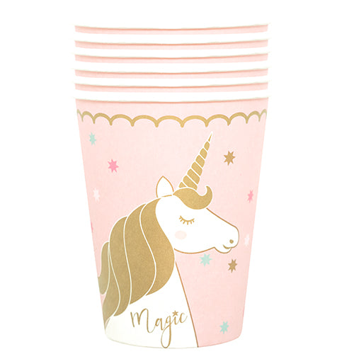 6 21CL FANTASTIC UNICORN CARDBOARD CUPS 