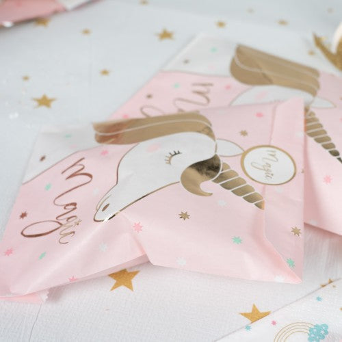 6 sachets bonbons iac+stickers fantastique licorne impression à chaud