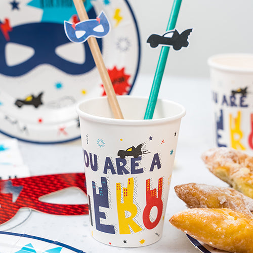 6 gobelets en carton 21cl super birthday