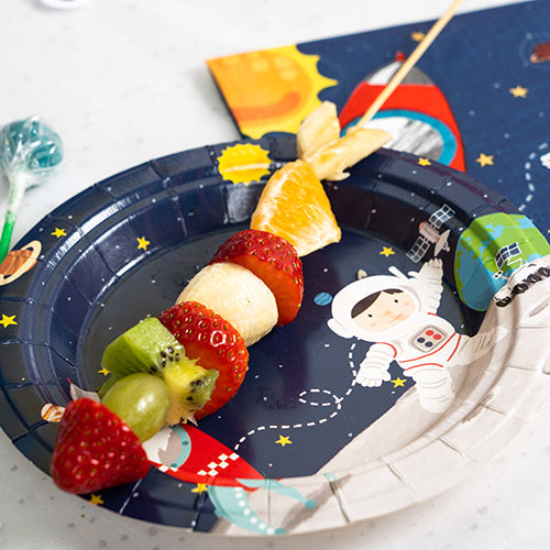 8 assiettes carton ø18cm space party